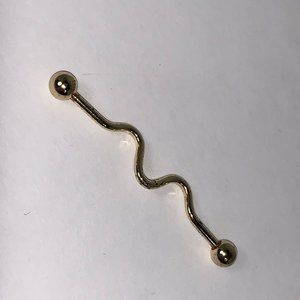 14 Gauge Gold Industrial Bar Squiggly Design
